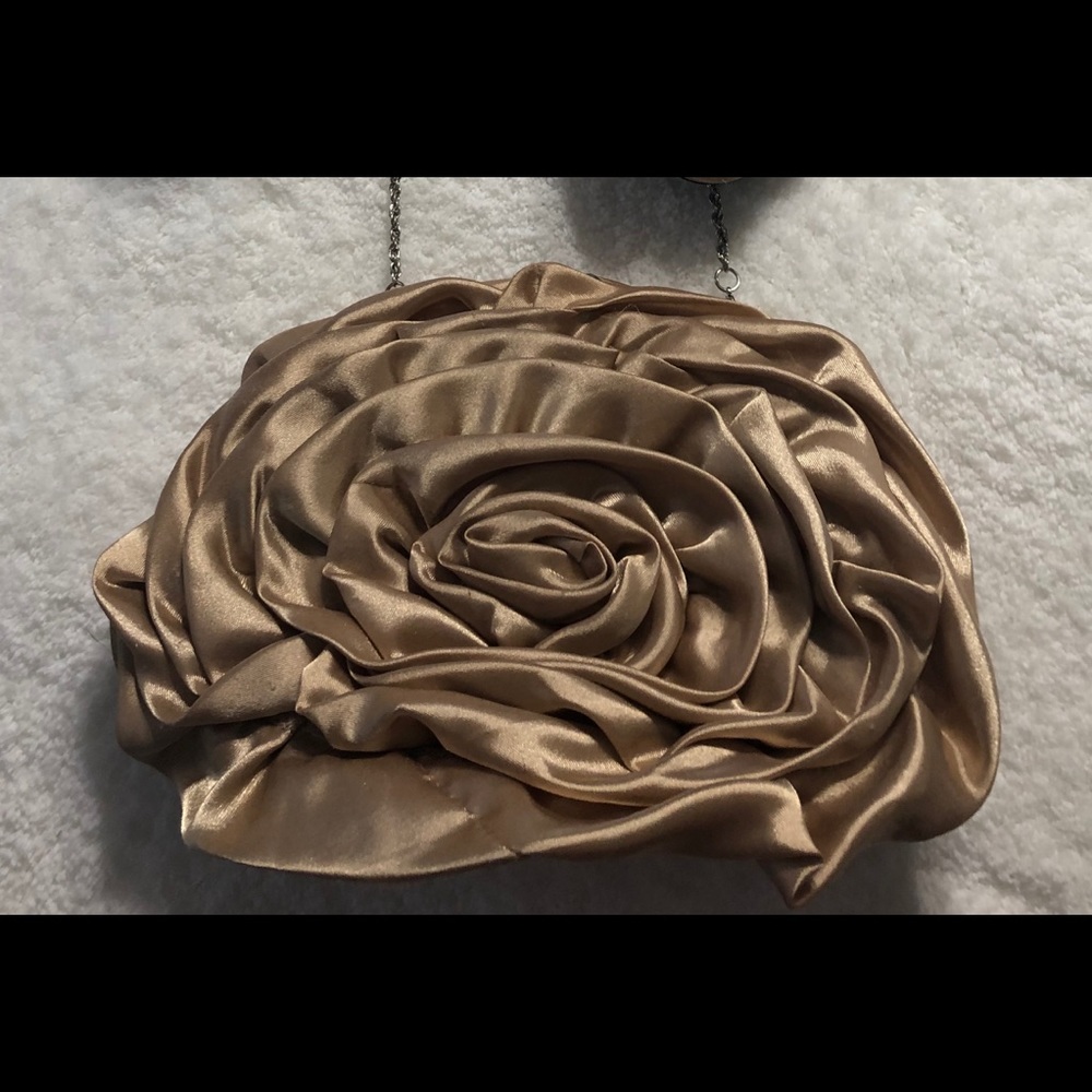 Satin goldish/bronze purse
